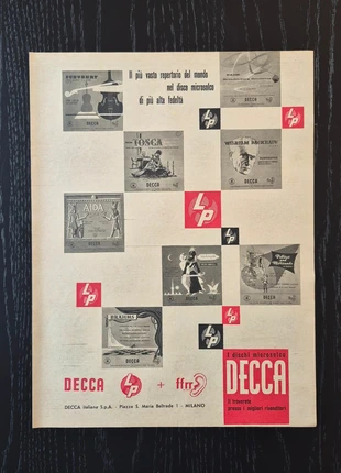 1953 Decca dischi - Original AD Advertising 26x33 Pubblicità Vintage, marke: Decca, zustand: Sehr gut, 8,00 €, 9,10 € inklusive Vinted-Käuferschutz