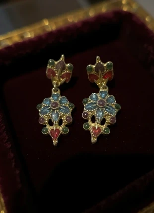 Vintage gold tone enamel earrings, brand: Reclaimed Vintage, condition: Very good, £8.00, £9.10 includes Buyer Protection