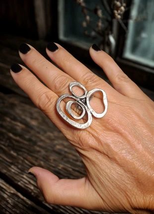 Bague plaqué argent – Modèle Orama | Artisanat ottoman authentique, zustand: Sehr gut, größe: Größenverstellbar, 19,00 €, 20,65 € beinhaltet Vinted-Käuferschutz Pro