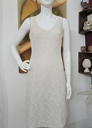 Sottoveste Vintage Originale Anni '70 Pizzo Avorio Spacco Laterale, marque: Vintage Chic, état: Très bon état, 13,00 €, 14,35 € Protection acheteurs incluse