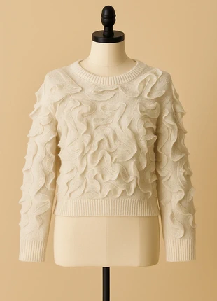 Pull Zara blanc, détails dentelle, marque: Zara, état: Très bon état, taille: S / 36 / 8, 10,00 €, 11,20 € Protection acheteurs incluse