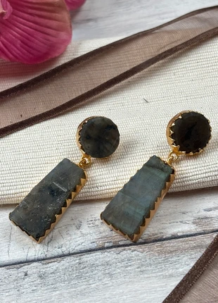 Boucles d’oreilles labradorite brute, estado: Muy bueno, 14,00 €, 15,40 € Protección al comprador Pro incluida