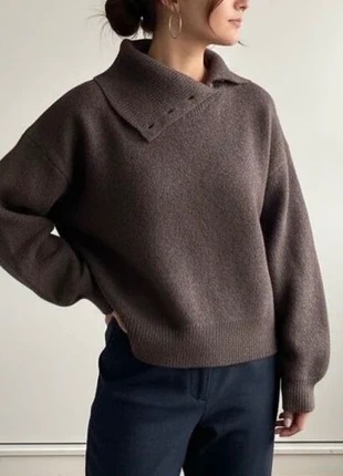 Pull col montant asymétrique brun – Taille S, marque: Maison Roguia, état: Très bon état, taille: S / 36 / 8, 49,90 €, 53,10 € Protection acheteurs incluse