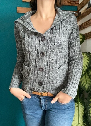 pull hiver gilet long gris cargidan - vintage torsadé maille épais sweat - taille M, marque: Vintage Dressing, état: Très bon état, taille: M / 38 / 10, 29,00 €, 31,15 € Protection acheteurs incluse