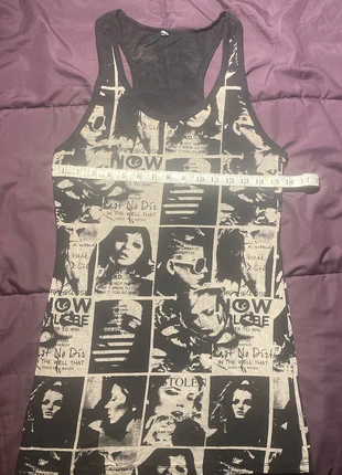 vintage-style graphic long racerback tank dress, brand: unknown, condition: Very good, size: M / US 8-10, $12.00, $13.30 includes Buyer Protection