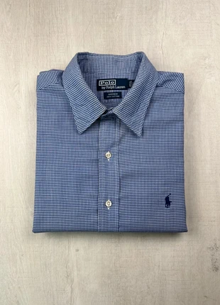 Chemise Ralph Lauren à petits carreaux bleus col classique coton 100% L homme modèle Andrew, marque: Ralph Lauren, état: Très bon état, taille: L, 45,00 €, 47,95 € Protection acheteurs (Pro) incluse
