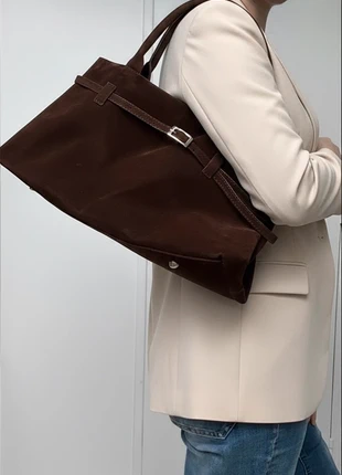 Sac fourre-tout simili daim marron chocolat, estado: Novo sem etiquetas, €28.00, €30.10 inclui Proteção do Comprador