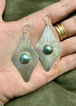 Boucles d’oreilles en argent massif et perles, marque: Argent, état: Très bon état, 78,50 €, 83,13 € Protection acheteurs (Pro) incluse