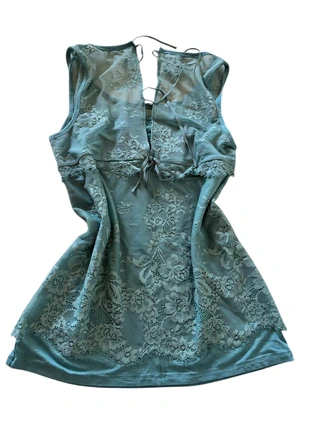 Y2K Lace Cami Top Fairycore Pastel Blue Green Babydoll Tank Top Coquette Cottagecore, merk: Intimissimi, staat: Heel goed, maat: S / 36 / 8, € 8,00, € 9,10 inclusief Kopersbescherming