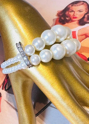 Pin-up rockabilly faux parel armband 30s 40s 50s 60s Feest Party, merk: PIN-UP, staat: Nieuw zonder prijskaartje, € 5,95, € 6,95 inclusief Kopersbescherming