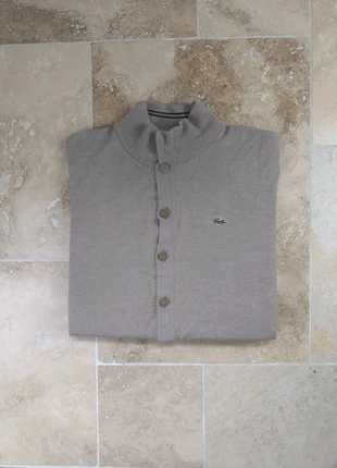 Veste cardigan à boutons Lacoste - Homme L court - couleur lin - 50% laine 50% acrylique, marque: Lacoste, état: Bon état, taille: L, 30,00 €, 32,20 € Protection acheteurs (Pro) incluse