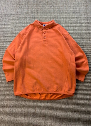 Sweat Russell Athletic crewneck polo orange brique col trois boutons USA 1990s L mixte #0364, brand: Russell Athletic, condizioni: Ottime, taglia: L, €35.00, €37.45 include la Protezione acquisti Pro