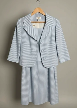 Talbots vintage blue and white stripe dress and jacket size 14 aline like new, brand: Talbots, condition: New without tags, size: M / UK 12-14, £18.00, £19.60 includes Buyer Protection