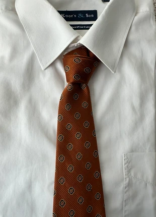 🔷 Cravate Canda marron à motifs floraux géométriques, marque: Vintage Dressing, état: Très bon état, 5,00 €, 5,95 € Protection acheteurs incluse