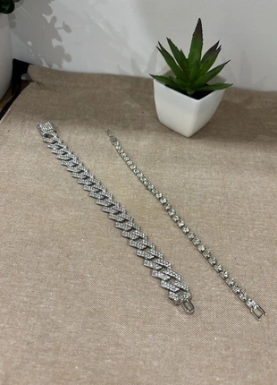 Bracelet tennis + bracelet cubain, staat: Nieuw zonder prijskaartje, € 11,00, € 12,25 inclusief Kopersbescherming