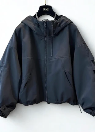 Veste coupe vent / imperméable bomber oversize à capuche tendance automne 2025 Y2K noir mat, marca: Tendance, estado: Nuevo sin etiquetas, tamaño: S / 36 / 8, 45,00 €, 47,95 € Protección al comprador Pro incluida