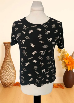 Tee-shirt noir motifs chats Jennyfer- Taille S, marca: Jennyfer, estado: Bueno, tamaño: S / 36 / 8, 3,00 €, 3,85 € Protección al comprador incluida