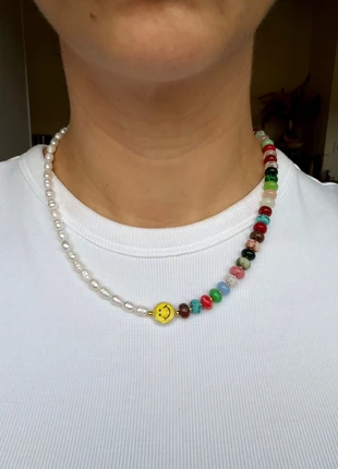 Smiley Necklace “Halfway”, merk: Handgemaakt, staat: Nieuw met prijskaartje, € 24,95, € 26,90 inclusief Kopersbescherming