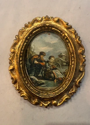 Joli médaillon vintage, reproduction sur soie, marque: Vintage Boutique, état: Très bon état, 17,00 €, 18,55 € Protection acheteurs (Pro) incluse