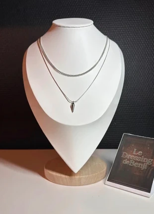 Collier Homme à Double Couche en Acier Inoxydable de 50cm, marca: Colliers, estado: Nuevo sin etiquetas, 6,99 €, 8,04 € Protección al comprador incluida