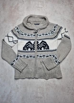 Gilet Bleu Notes laine épaisse style Cowichan jacquard beige noir vintage M/L, marke: Bluenotes, zustand: Gut, größe: M, 24,99 €, 26,94 € inklusive Vinted-Käuferschutz