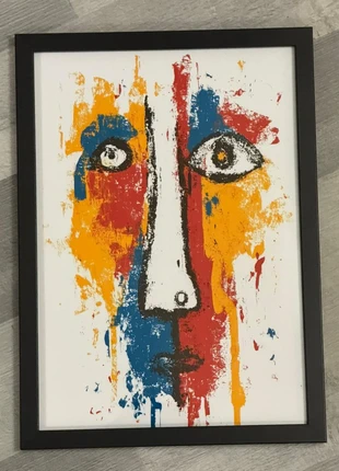 Primary Gaze- A4 Abstract Face Art print (230gsm Matte, Black Frame), brand: Art, condition: New without tags, £15.00, £16.45 includes Buyer Protection