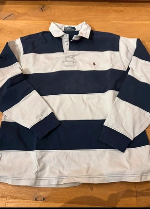 polo manches longue vintage ralph lauren raye homme, marca: Ralph Lauren, estado: Muito bom, tamanho: L, €45.00, €47.95 inclui Proteção do Comprador