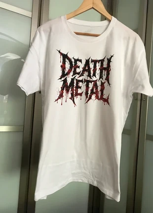 Death metal men white t-shirt logo, marque: Demeta, état: Très bon état, taille: M, 12,95 €, 14,30 € Protection acheteurs (Pro) incluse