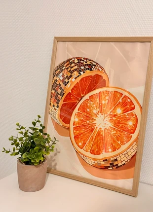 Affiche décorative 30x40cm motif orange boule disco aesthetic tendance pinterest cadeau Noël, marca: Tendance, estado: Nuevo con etiquetas, 12,00 €, 13,30 € Protección al comprador incluida
