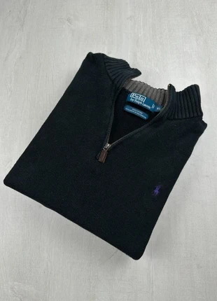 Pull col camionneur zippé Ralph Lauren noir coton logo violet brodé XL homme, marca: Ralph Lauren, estado: Bueno, tamaño: XL, 40,00 €, 42,70 € Protección al comprador Pro incluida