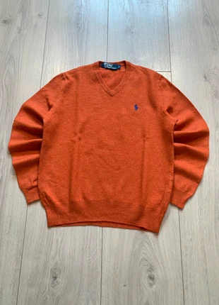 Ralph Lauren Retro Old Money Sweater V Neck Wool Embroidered Logo Orange, marque: Ralph Lauren, état: Très bon état, taille: S, 30,90 €, 33,15 € Protection acheteurs incluse