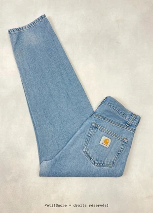 Jean Carhartt wip Ample Bleu clair modèle Landon Pant Loose Baggy Skate Denim - Taille S w27 #1410, marca: Carhartt, estado: Muito bom, tamanho: PT 36 | W27, €49.00, €52.15 inclui Proteção do Comprador Pro