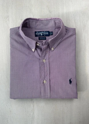 Chemise Ralph Lauren à petits carreaux violets col boutonné coton 100 % logo brodé L homme Yarmouth, marque: Ralph Lauren, état: Très bon état, taille: L, 42,00 €, 44,80 € Protection acheteurs (Pro) incluse