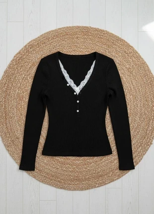 Haut noir à manches longues, marque: Firferie, état: Très bon état, taille: S / 36 / 8, 29,90 €, 32,10 € Protection acheteurs incluse