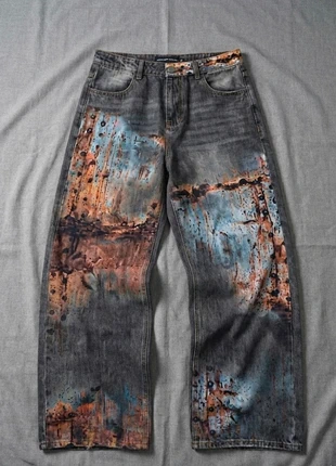 Jeans Baggy Gris Imprimé 3D Streetwear Y2K effet vintage L, brand: y2k, condition: New without tags, size: L, €59.00, €62.65 includes Buyer Protection Pro