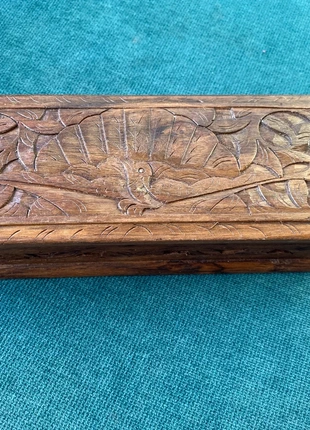 Vintage Hand-Carved Wooden Trinket Box – Hinged Lid – Bird & Floral Design, brand: Reclaimed Vintage, condition: Very good, £20.00, £21.70 includes Buyer Protection