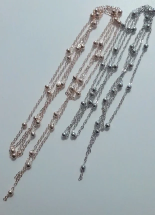 2 mètre de chaines or et argent avec perles de 4 mm, marque: Fashion Jewelry, état: Très bon état, 3,99 €, 4,89 € Protection acheteurs incluse