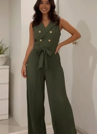 Combinaison kaki sans manches plissée, boutons dorés, coupe large taille M, marque: phenomeca, état: Très bon état, taille: M / 38 / 10, 49,00 €, 52,15 € Protection acheteurs incluse