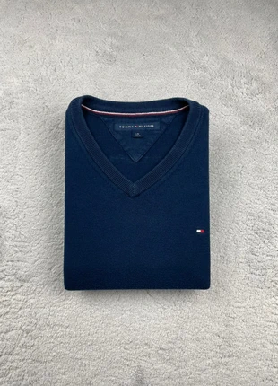 Pull fin col en V - Tommy Hilfiger - Couleur Bleu Marine logo brodé - Taille L Homme, brand: Tommy Hilfiger, condition: Very good, size: L, €29.90, €32.10 includes Buyer Protection Pro