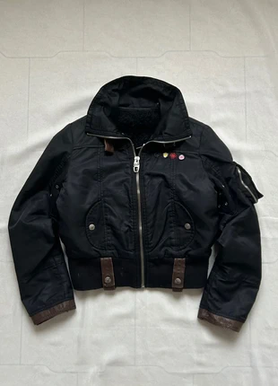 Vintage avant garde bomber jacket crop boxy fit y2k black brown, marque: Vintage Dressing, état: Très bon état, taille: M / 38 / 10, 60,00 €, 63,70 € Protection acheteurs incluse