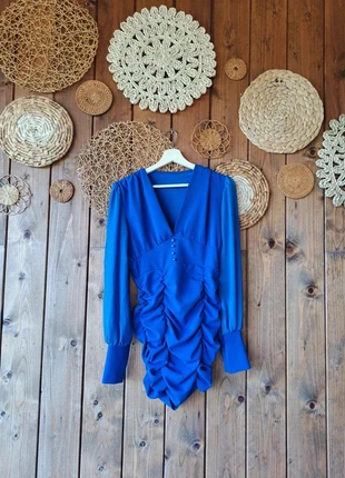 vestido fruncido azulina, marque: Made In Italy, état: Neuf sans étiquette, taille: S / 36 / 8, 13,99 €, 15,39 € Protection acheteurs incluse