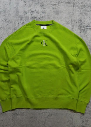 🟢 Sweat Calvin Klein Jeans Vert Fluo ck one XL Vintage Y2K Oversize, merk: Calvin Klein, staat: Heel goed, maat: XL / 42 / 14, € 54,90, € 58,35 inclusief Kopersbescherming Pro