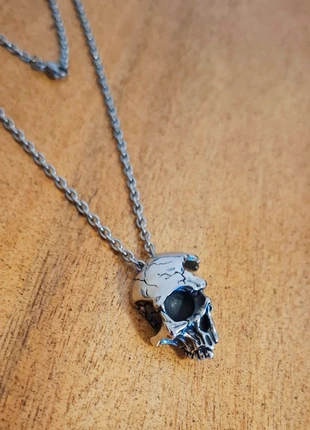 Alternative Punk style half skull pendant necklace, brand: Alternative, condition: Very good, £5.95, £6.95 includes Buyer Protection