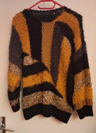 Pull d'hiver noir à motifs, brand: sans marque, condition: New without tags, size: XXXL / 46 / 18, €10.00, €11.20 includes Buyer Protection