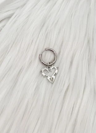 Monoboucle boucle d'oreille coeur flamme argent, marke: TECHNO, zustand: Neu, mit Etikett, 5,00 €, 5,95 € inklusive Vinted-Käuferschutz
