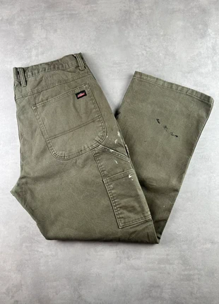 Pantalon dickies single knee workwear baggy vert vintage - Taille 38x32, marque: Dickies, état: Très bon état, taille: W38 | FR 48, 20,00 €, 21,70 € Protection acheteurs (Pro) incluse