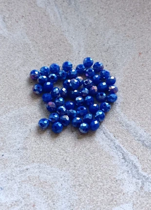 Fil de perles rondelles à facettes bleues en verre 4x3 mm - PBLE8-14, condition: New with tags, €1.30, €2.07 includes Buyer Protection Pro