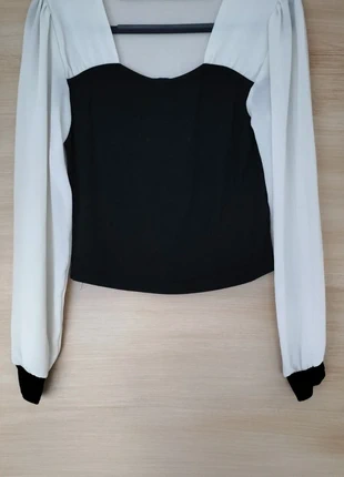 Blouse bicolore manches longues voile, merk: Dazy, staat: Heel goed, maat: S / 36 / 8, € 3,00, € 3,85 inclusief Kopersbescherming
