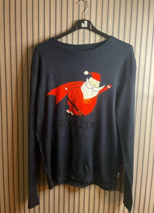 🎅🦸 Pull Jack and Jones bleu marine 11 Père Noël super-héros homme 42, brand: Jack & Jones, condition: Very good, size: XL, €10.00, €11.20 includes Buyer Protection Pro