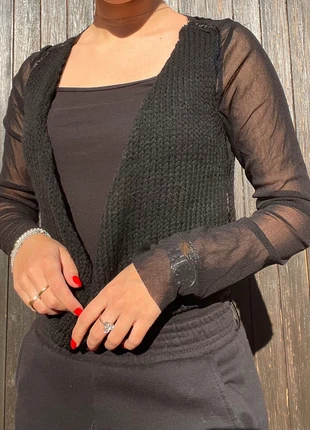 Cardigan vintage nero in maglia con maniche in pizzo taglia S, brand: Vintage Dressing, condizioni: Ottime, taglia: S / IT 40 / EU 36, €8.00, €9.10 include la Protezione acquisti